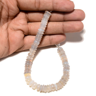 Grey Moonstone Faceted Rondelle Beads, 9mm Coated Moonstone Rondelles, 8 Inch Strand, GDS2217/1