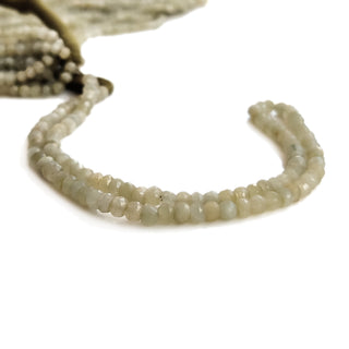 Natural Aventurine Faceted Rondelle beads, 4mm Light Green Gemstone For Making Jewelry, 13 Inch Strand, GDE87