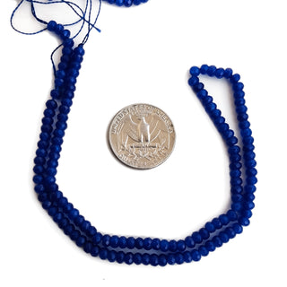 Natural Lapis Lazuli Rondelle Beads, 3mm Lapis Lazuli Faceted Gemstone for Jewelry, 12.5 Inch Strand, GDE88