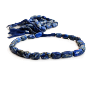 Natural Lapis Lazuli Straight Drill Faceted Drum Shaped Beads, 8mm to 11mm Lapis Lazuli Gemstone, 13 Inch Strand, GDE97