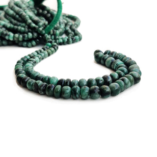 Natural Emerald Green Smooth Round Shape Rondelle Beads – 6mm to 11mm Green Emerald Shaded Gemstone Beads, 18 Inch Strand, GDE99
