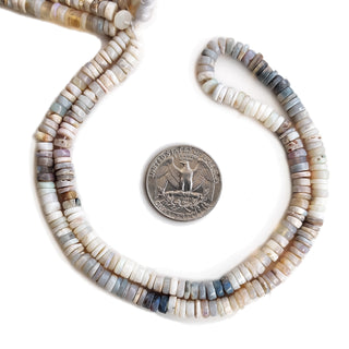 Australian Opal Smooth Tyre Shaped Rondelle Beads, 5.5mm Australian Opal Heishi Gemstone Beads, 17 Inch Strand, GDE102