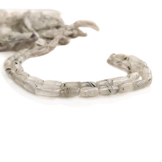 Natural Rutile Quartz Smooth Drum Shape Beads, 4.5mm Rutile Gemstone for Jewelry, 14 Inch Strand, GDE103