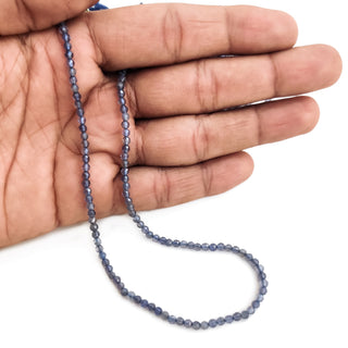 Natural Iolite Shaded Faceted Round Shape Rondelles Beads, 3mm Excellent Iolite Gemstone For Making Jewelry, 12.5 Inch Strand, GDE106
