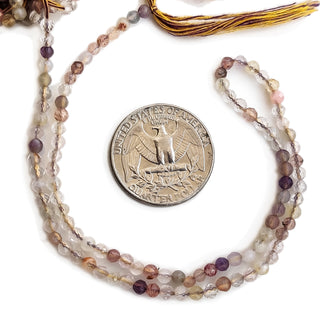 Natural Pink Fluorite Faceted Rondelle Beads – 3mm Gemstones for Jewelry Making, 12 Inch Strand, GDE107