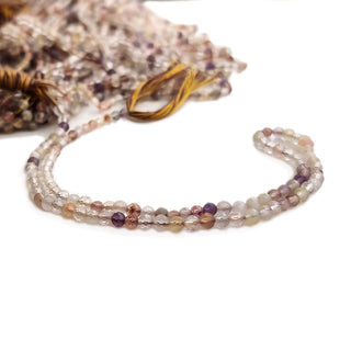 Natural Pink Fluorite Faceted Rondelle Beads – 3mm Gemstones for Jewelry Making, 12 Inch Strand, GDE107