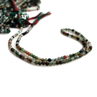 Natural Moss Agate Faceted Rondelle Beads, 2.5mm Multi Color Moss Agate Gemstone For Jewelry, 12 Inch Strand, GDE108