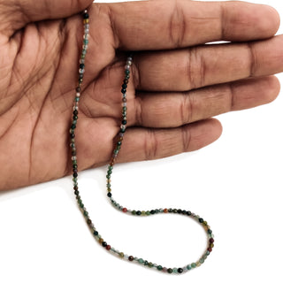 Natural Moss Agate Faceted Rondelle Beads, 2.5mm Multi Color Moss Agate Gemstone For Jewelry, 12 Inch Strand, GDE108