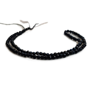 Natural Black Onyx Faceted Rondelle Beads, 3mm Onyx Gemstone for Jewelry Making – 12.5 Inch Strand - GDE110