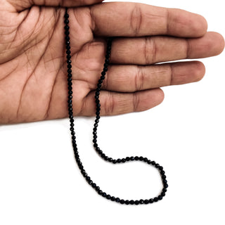 Natural Black Onyx Faceted Rondelle Beads, 3mm Onyx Gemstone for Jewelry Making – 12.5 Inch Strand - GDE110