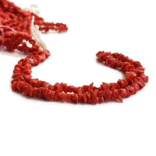 Natural Italian Coral Chips Beads 3mm to 5mm Original Italian Red Coral For Jewelry or Necklace 15 Inch Strand GDE117