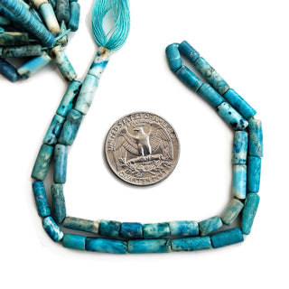 Natural Blue Turquoise Pipe Shape Smooth Beads – 3mm to 4.5mm Gemstone 14 Inch Strand for Jewelry Making GDE118 - Kite