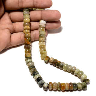 Cats Eye Plain Smooth Rondelle Beads, 8mm/9-10mm/10-11mm Green/Yellow Natural Cat's Eye Gemstone Beads, 13 Inch Strand, GDS2271
