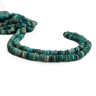 Chrysocolla Turquoise Color Smooth Tyre Rondelle Beads, 6mm to 7mm Natural Chrysocolla Gemstone For Jewelry Making, 16 Inch Strand, GDE126