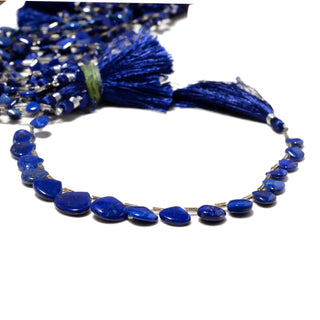 Natural Lapis Lazuli Smooth Plan Fancy Heart Briolette Beads, 6-7mm/6-10mm Lapis Lazuli Gemstone Beads, 8 Inch Strand, GDS2246