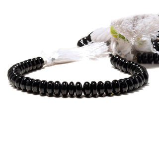 Natural Black Spinel Rondelle Beads, Smooth Rondelle Spinel Beads, 8mm/9mm/10mm Beads, 8 Inch Strand, GDS2182