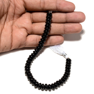 Natural Black Spinel Rondelle Beads, Smooth Rondelle Spinel Beads, 8mm/9mm/10mm Beads, 8 Inch Strand, GDS2182