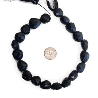 Natural Black Onyx Faceted Gemstone Beads, 17nn to 22mm Gemstone for Jewelry Making – 16 Inch Strand - GDE129