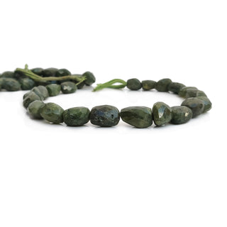 Natural Vessonite Faceted Tumble Beads, 11mm to 18mm Green Vessonite Gemstone Stone For Making Jewelry, 16 Inch Strand, GDE133