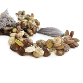 Crazy Lace Agate Faceted Heart Shaped Beads, 9mm to 15mm Yellow Lace Agate Gemstone Beads For Jewelry, 8 Inch Strand, GDE135