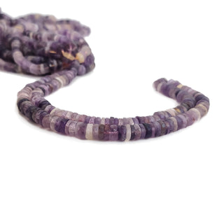 Natural Amethyst Purple Faceted Tyre Beads – 7mm Gemstones, 16-Inch Strand for Jewelry Making, GDE136
