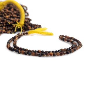 Natural Tiger Eye Faceted Rondelle Beads, 3.5mm Brown Tiger's Eye Gemstone Beads For Jewelry, 12 Inch Strand, GDE137