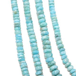 Natural Blue Larimar Smooth Rondelle Beads, 8mm to 11mm/6.5mm to 7mm/7.5mm to 8mm Larimar Gemstone Beads, 14 Inch Strand, GDS2249