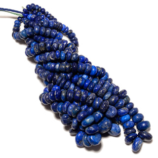 Natural Lapis Lazuli Smooth Rondelle Beads, 6-15mm/6-12mm Lapis Lazuli Smooth Gemstone Beads, 14 Inch Strand, GDS2245