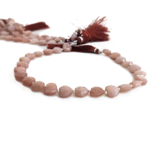 Natural Moonstone Heart Shaped Beads, 10mm Smooth Moonstone Briolette Beads For Making Jewelry, 11 Inch Strand, GDE142