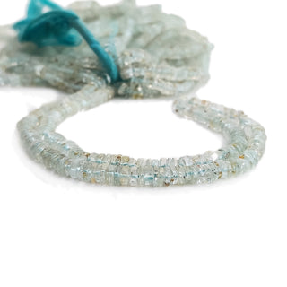 Natural Aquamarine Faceted Tyre Rondelle Beads – 5mm to 6mm Light Blue Gemstones For Jewelry 16 Inch Strand GDE144