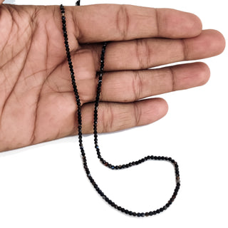 Natural Black Onyx Faceted Rondelle Beads, 3.5mm Onyx Gemstone for Jewelry Making – 13 Inch Strand - GDE147