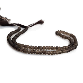 Natural Smoky Quartz Faceted Rondelle Beads – 3mm to 3.5mm Brown Gemstone Beads For Necklace Jewelry 14 Inch Strand