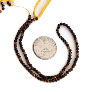 Natural Tiger Eye Faceted Rondelle Beads, 3mm Brown Tiger's Eye Gemstone Beads For Jewelry, 13 Inch Strand, GDE150