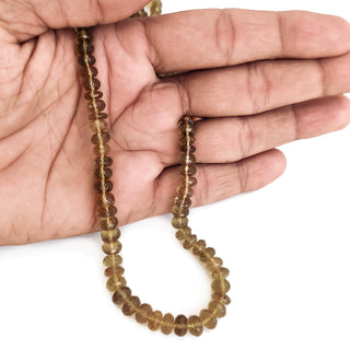 Beer Quartz Faceted Rondelle Beads, , 6.5mm to 8mm Brown Wholesale gemstones Beads For Necklace, 9.5 Inch Strand, GDE152
