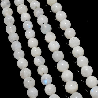 Rainbow Moonstone Smooth Round Beads, 9-9.5mm/10-13mm/10mm/11mm White/Flashes Blue Rainbow Moonstone Beads, 13 Inch Strand, GDS2264