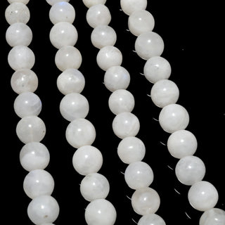 Rainbow Moonstone Smooth Round Beads, 9-9.5mm/10-13mm/10mm/11mm White/Flashes Blue Rainbow Moonstone Beads, 13 Inch Strand, GDS2264