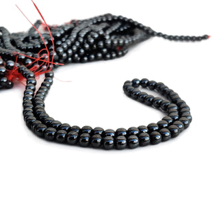 Natural Hematite Smooth Round Shaped Beads, 6mm Hematite Gemstone For Jewelry , 15 Inch Strand, GDE160