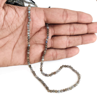 Natural Labradorite Smooth Plain Round Beads, 3.5mm Labradorite Gemstone For Jewelry, 14 Inch Strand, GDE165
