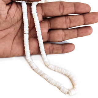 Natural Mother Of Pearl Plain Tyre Shape Beads 6.5mm to 7.5mm Mother Of Pearl For Making Jewelry 16 Inch Strand GDE167