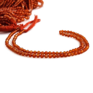 Natural Carnelian Faceted Rondelles Beads, 3mm Orange Carnelian Gemstone Excellent Uniform Cut, 13 Inch Strand, GDE173