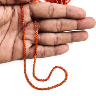 Natural Carnelian Faceted Rondelles Beads, 3mm Orange Carnelian Gemstone Excellent Uniform Cut, 13 Inch Strand, GDE173