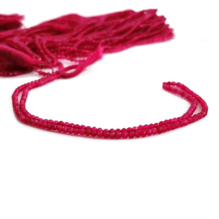 Natural Pink/Ruby Color Quartz Rondelle Beads 2.5mm Color Coated Pink Crystal Quartz Gemstone Beads 13 Inch Strand