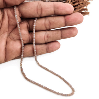 Grey Moonstone Faceted Rondelle Beads, 3mm Natural Moonstone Gemstone For Jewelry, 13 Inch Strand, GDE180