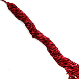 Natural Italian Coral Plain Smooth Round Shaped Beads 3mm to 3.5mm Coral Gemstone Beads For Jewelry 12 Inch Strand