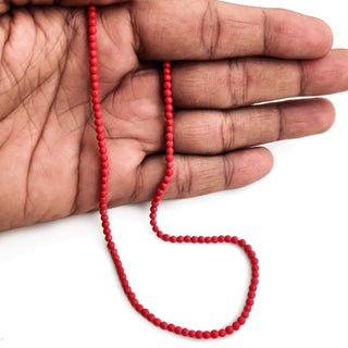 Natural Italian Coral Plain Smooth Round Shaped Beads 3mm to 3.5mm Coral Gemstone Beads For Jewelry 12 Inch Strand
