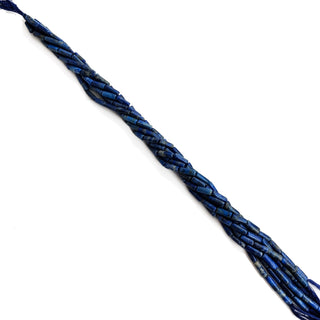 Natural Lapis Lazuli Smooth Pipe Shaped Beads 4.5mm to 5mm Lapis Plain Gemstone Beads 14 Inch Strand GDE193 - Kite