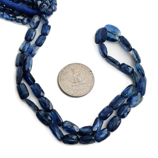 Blue Kyanite Faceted Chewing Gum Beads 4x5mm-11x15mm Kyanite Baguette Gemstone For Jewelry 16 Inch Strand GDE197
