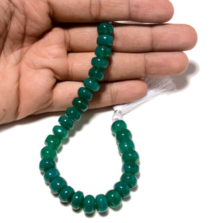 Green Onyx Smooth Rondelle Beads, 10-11mm/11-12mm Natural Green Onyx Rondelle Gemstone Beads, 8 Inch Strand, GDS2187