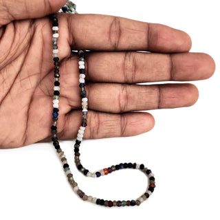 Natural Multi Colored Gemstone Beads 3.5mm Micro Faceted Rondelle Beads 13 Inch Strand GDE204 - Rondelles Ovals & Rounds