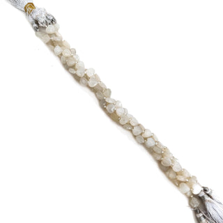 Rainbow Moonstone Heart Shaped Briolette Beads 10mm Faceted White Moonstone Gemstone For Making Jewelry 10 Inch Strand